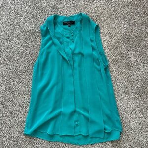 Teal Sleeveless Blouse